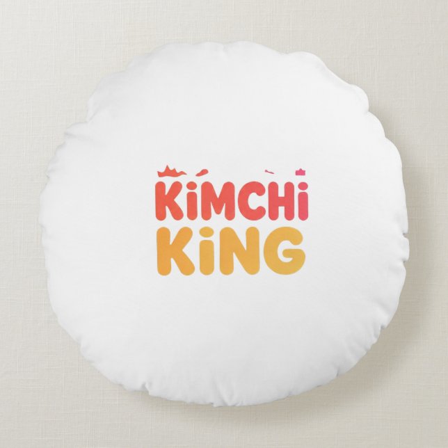 Kimchi King Rond Kussen (Voorkant)