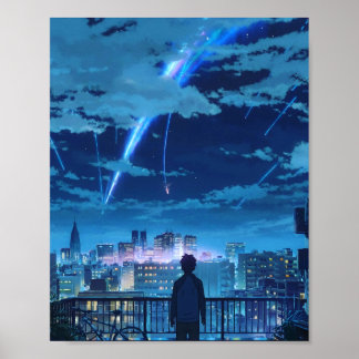 Kimi no na wa jouw naam Taki Stars Balcony Poster