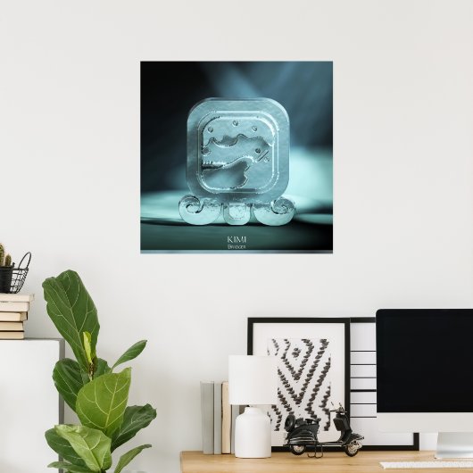 kimi , wereldbrudger . Mayan Kin. Tzolkin. Enlazad Poster (Thuiskantoor)