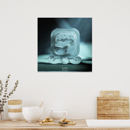 kimi , wereldbrudger . Mayan Kin. Tzolkin. Enlazad Poster (Keuken)