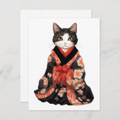Kimono Cat Notitiekaartje (Voorkant / Achterkant)