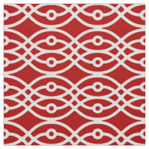 Kimono, donkerrood en wit stof