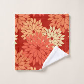 Kimono Floral Moderne Impression, Mandarin Orange (Gant de toilette)