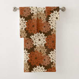 Kimono floral moderne imprimé, Brown foncé et bron