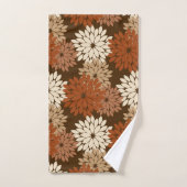 Kimono floral moderne imprimé, Brown foncé et bron (Serviette à main)