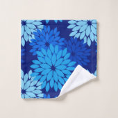 Kimono floral moderne imprimé, Pastel Blue et Indi (Gant de toilette)