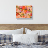 Kimono Flower Pink Floral Pattern Canvas Afdruk (Insitu (Slaapkamer))