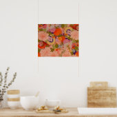 Kimono Flower Pink Floral Pattern Poster (Keuken)