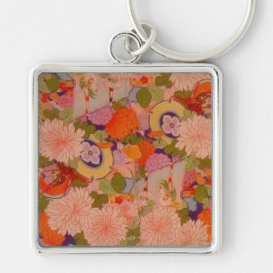 Kimono Flower Pink Floral Pattern Sleutelhanger