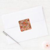 Kimono Flower Pink Floral Pattern Vierkante Sticker (Envelop)