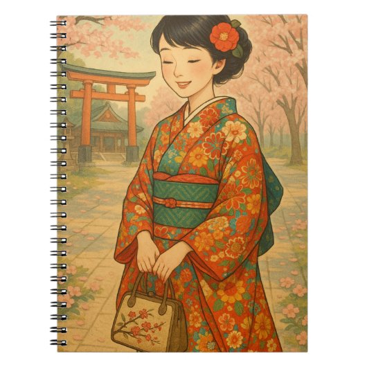 Kimono Girl - Carnet de fleurs de cerisiers (Devant)