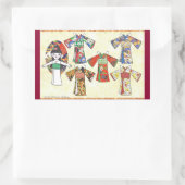 Kimono Girl Kokeshi Stickers de poupée papier (Sac)