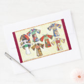 Kimono Girl Kokeshi Stickers de poupée papier (Enveloppe)