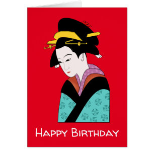Kimono japonais d'anniversaire de geisha mignon