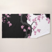 Kimono japonais Sakura noir et blanc (Serviette de bain)