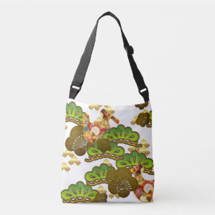 Kimono-patroon geïnspireerd japans weefsel crossbody tas
