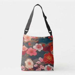 Kimono-patroon geïnspireerd japans weefsel crossbody tas