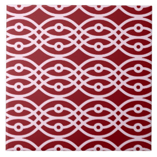 Kimono print, Bourgogne en roze Tegeltje