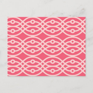 Kimono print, diep koraalroze briefkaart