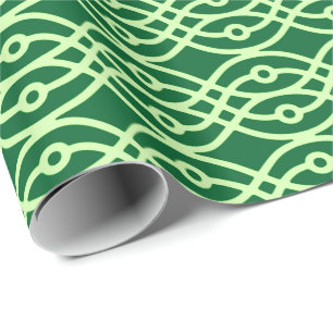 Kimono print, donker & lichtgroen cadeaupapier