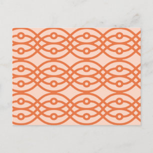Kimono print, koraal oranje briefkaart