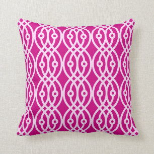 Kimono print, magenta en roze kussen