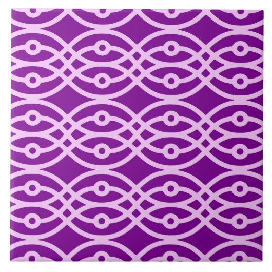 Kimono print, paars en lavender tegeltje (Voorkant)