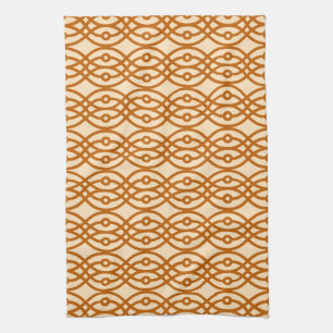 Kimono print, perzik en terracotta theedoek