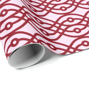 Kimono print, roze en Bourgogne Cadeaupapier