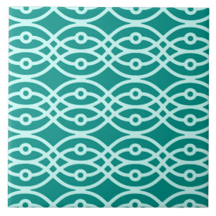 Kimono print, turquoise en aqua tegeltje