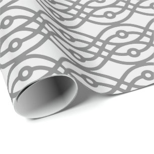 Kimono print, zilver grijs met donkergrijs cadeaupapier