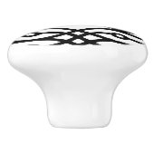 Kimono print, zwart op wit keramische knop (Zijkant)