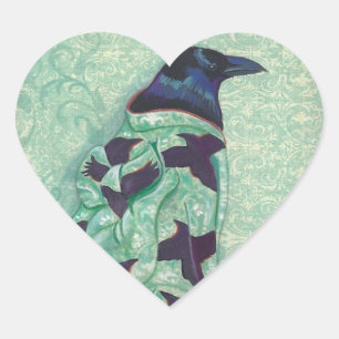 Kimono Raven hart stickers