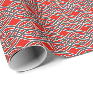 Kimono, rood, grijs en wit cadeaupapier