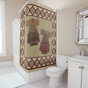 Kimonos Gold en Red Bath Douchegordijn