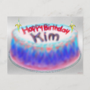 Kim's Birthday Cake Post Card Briefkaart