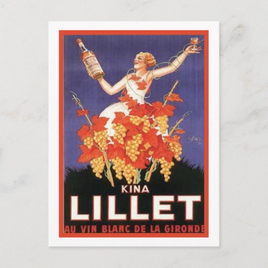 Kina Lillet Vintage Ad Briefkaart (Voorkant)