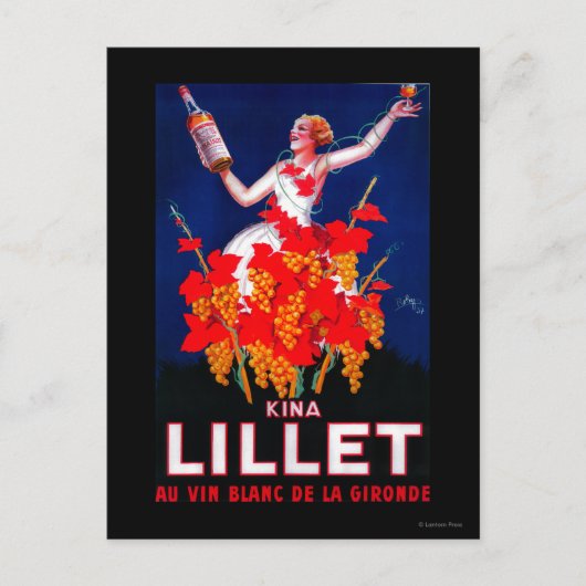 KINA Lillet Vintage PosterEurope Briefkaart (Voorkant)