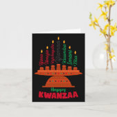 Kinara Seven Candles Principes van Kwanzaa Happy K Kaart (Gele Bloem)