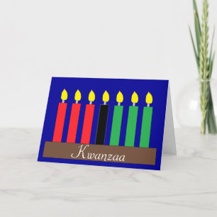 Kinara voor Kwanzaa: Donkerblauw Feestdagen Kaart