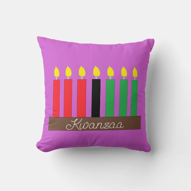 Kinara voor Kwanzaa: Lavendel Kussen (Voorkant)