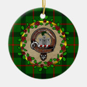 Kincaid Clan Badge & Tartan Gepersonaliseerde Kers Keramisch Ornament (Voorkant)