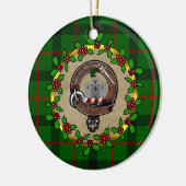 Kincaid Clan Badge & Tartan Gepersonaliseerde Kers Keramisch Ornament (Links)
