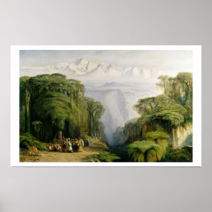 Kinchinjunga uit Darjeeling, 1879 (olie op doek) Poster
