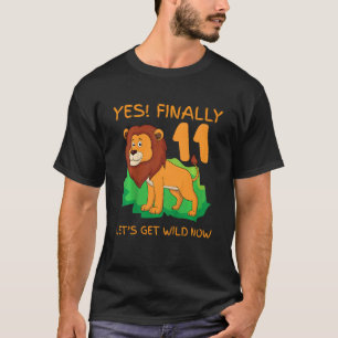 Kind 11 Elf 11e verjaardag Cake Lion Zooke T-shirt