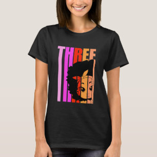 Kind 3 - Zwart meisje met koningin Retro 3rd Afro T-shirt