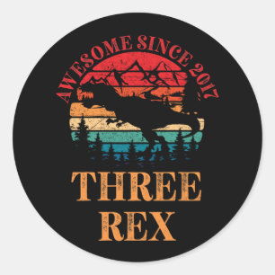 Kind 3e verjaardag 3e herz. Dinosaur Ronde Sticker