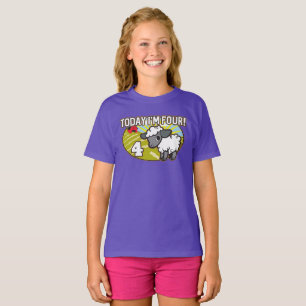 Kind 4 jarig vandaag ben ik 4! Schattige lam T-shirt