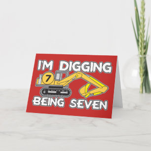 Kind 7e verjaardag Ik ben aan het graven Zeven te Kaart