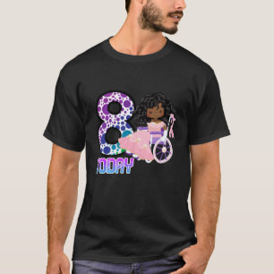 Kind 8 - Donderdag 8e gehandicapte zwarte prinses T-shirt